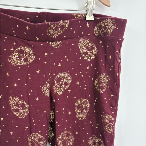 Torrid Gold Foil Star Sugar Skull Zinfandel Crop Leggings size 2x - Picture 5 of 15